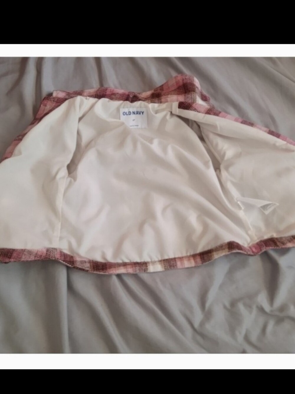 GUC Girls Old Navy Pink Brown Flannel Shacket 2T - Picture 3 of 4
